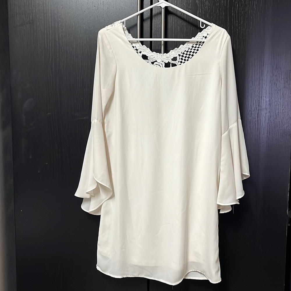 Charming Charlie Crochet Back Dress - White - Small